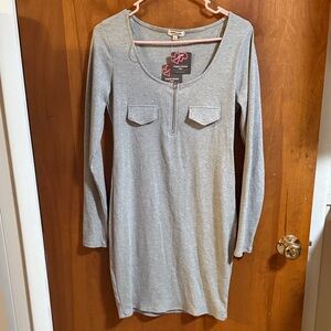Heart Hips Light Gray Ribbed Dress